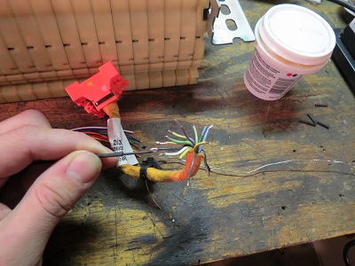 End cut off and soldered.