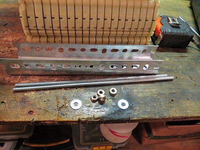 Hardware after being cut to fit pack.
